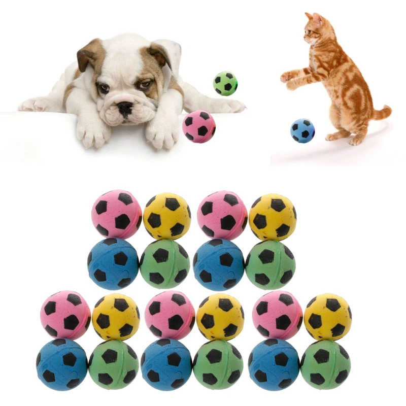 D0JA 20PCS Non-Noise EVA Ball Soft Foam Soccer Play Balls for cat Scratching Toy