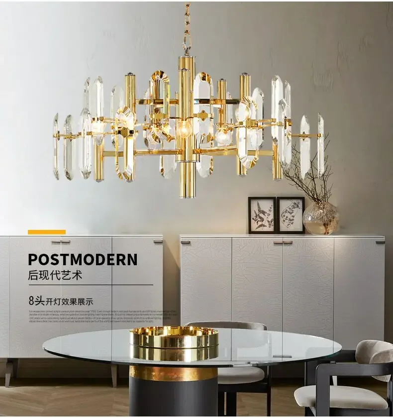 Brief design crystal chandeliers modern LED light Gold kristal r living room dinning room kroonluchte hanglamp