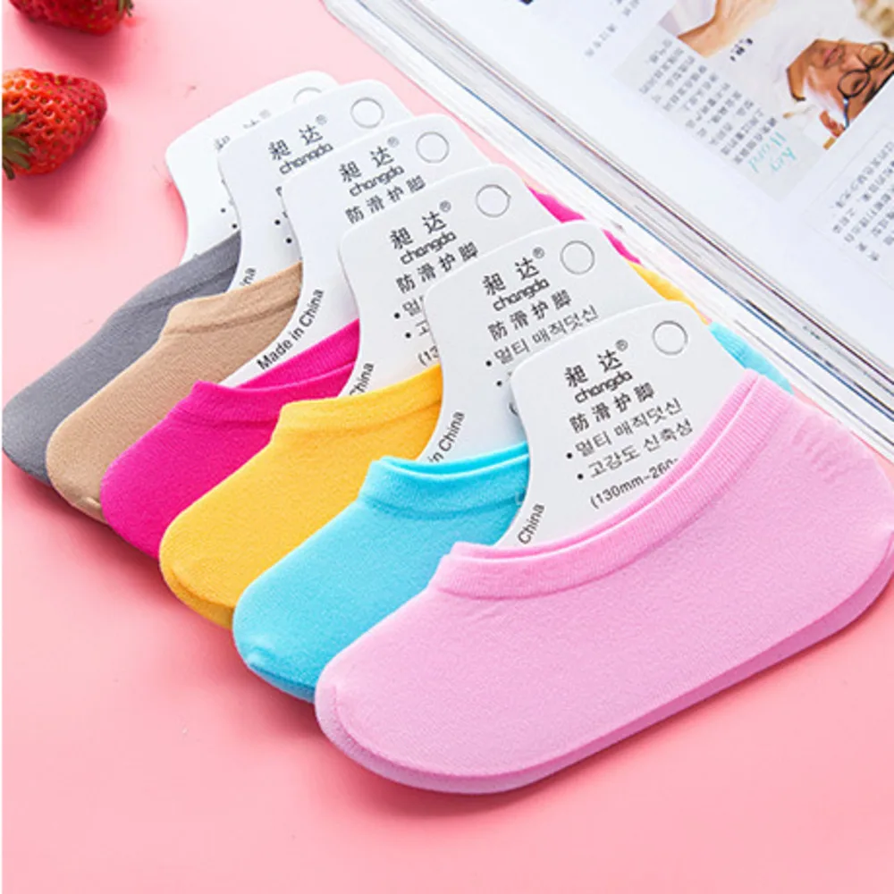 Warm comfortable cotton bamboo fiber girl women\'s boat socks ankle low female invisible  color girl boy hosie ws40