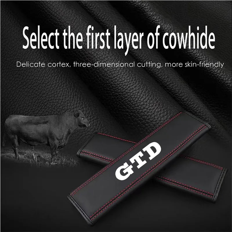 2PCS High Quality Car Seat Belt Protection Shoulder Pad Cover For Volkswagen Golf 4 5 6 7 8 GTI GTD Rline Passta Car Accessories