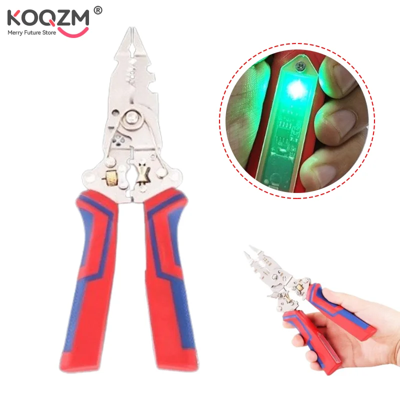 

Electrical Folding Pliers For Cutting Multifunctional Wire Stripper With Electrical Test Pen Foldable Cable Cutter Crimper Tool