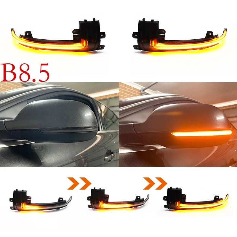 

2 Pieces for Audi A4 A5 S5 B8.5 RS5 RS4 Dynamic Scroll LED Turn Signal Light Sequential Rearview Mirror Indicator Blinker Light