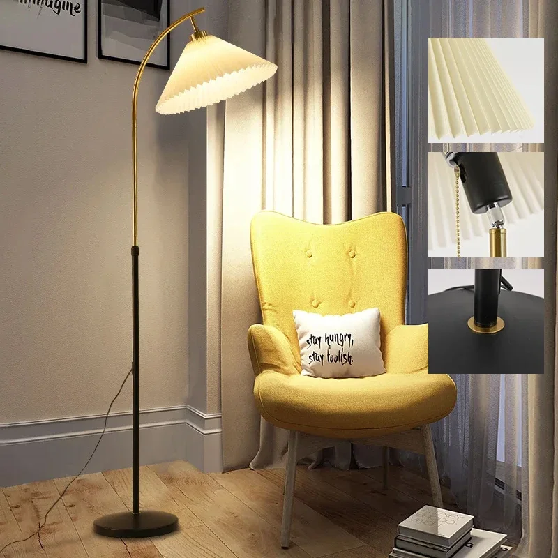 

Nordic Floor Lamp, Living Room, Bedroom, Sofa Instagram Creative Atmosphere Vertical Long Pole Folding Sofa, LED Corner Lamp