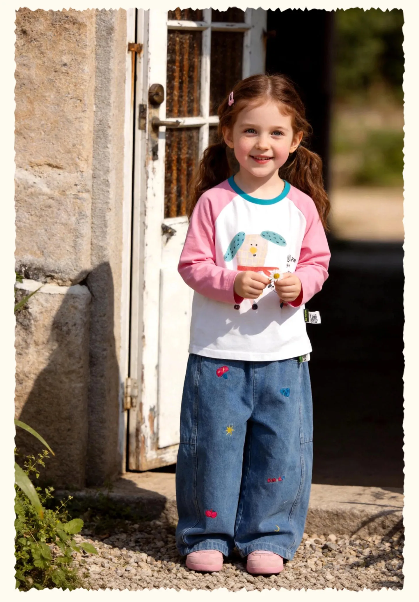 Amila 2026 Herbst Neues Stylisches und Bequemes Kinder-T-Shirt mit Niedlichem Patchwork-Farbblock und Kreativem Musterdesign Langarm – Detail 17