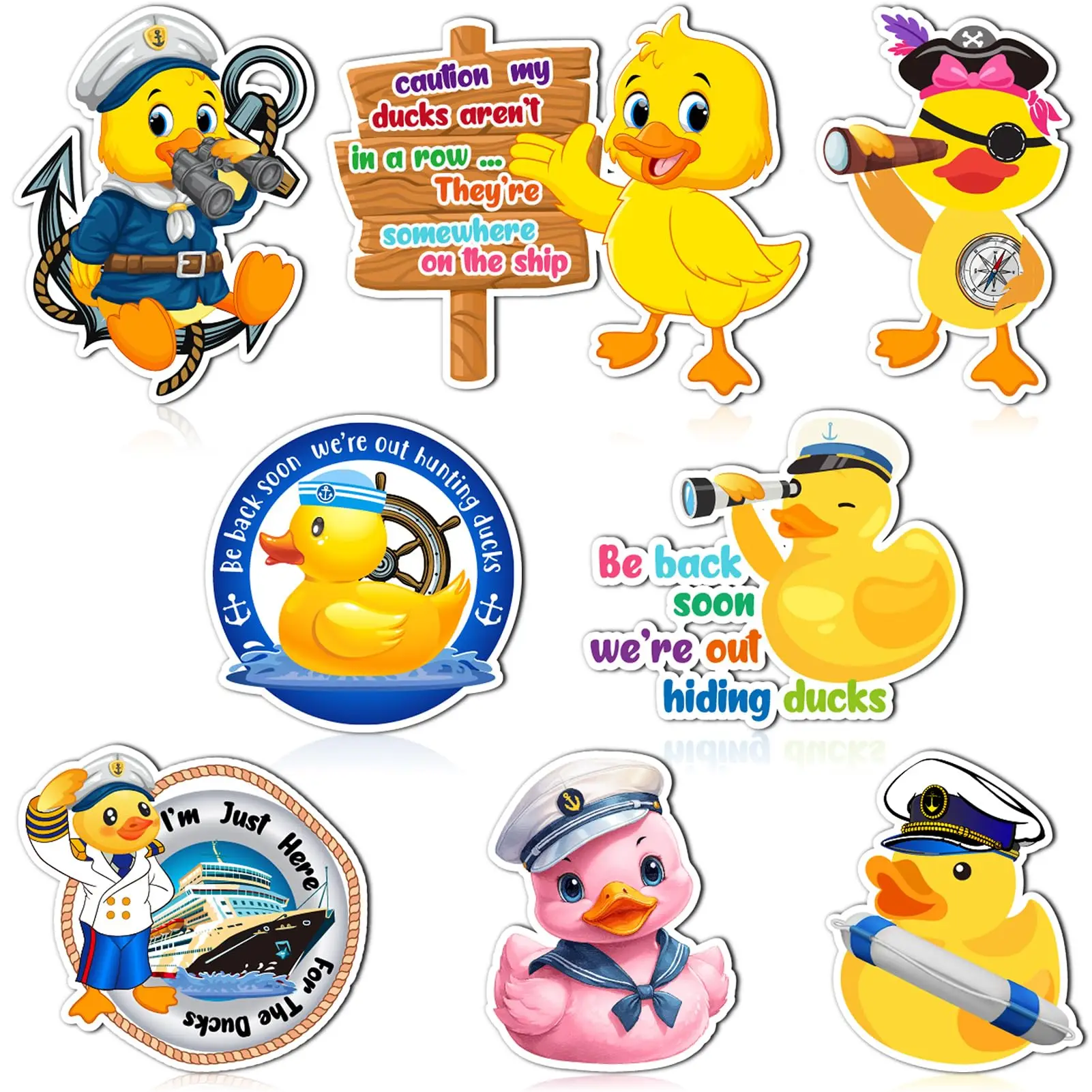 

8 Pcs Duck Cruise Door Decorations Magnet Stickers,Fun Themed Duck Car Door Decors Magnetic Cruise Accessories for Birthday Carn
