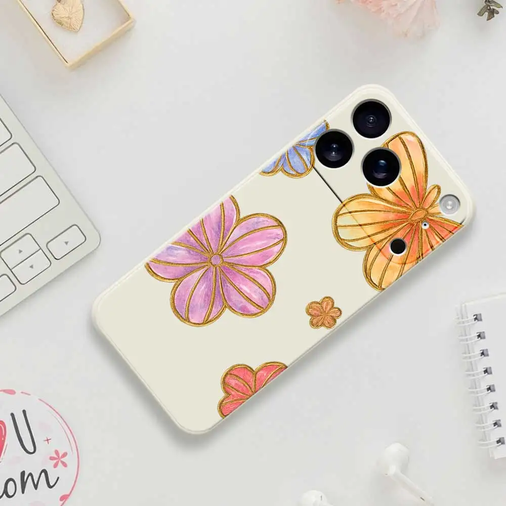 

Flower Pattern Phone Case For iPhone 17 Pro Max 17 Air 16 15 14 13 12 11 Pro Max XS Max 7 8 Plus 16e 16 15 Plus TPU Cover Coque