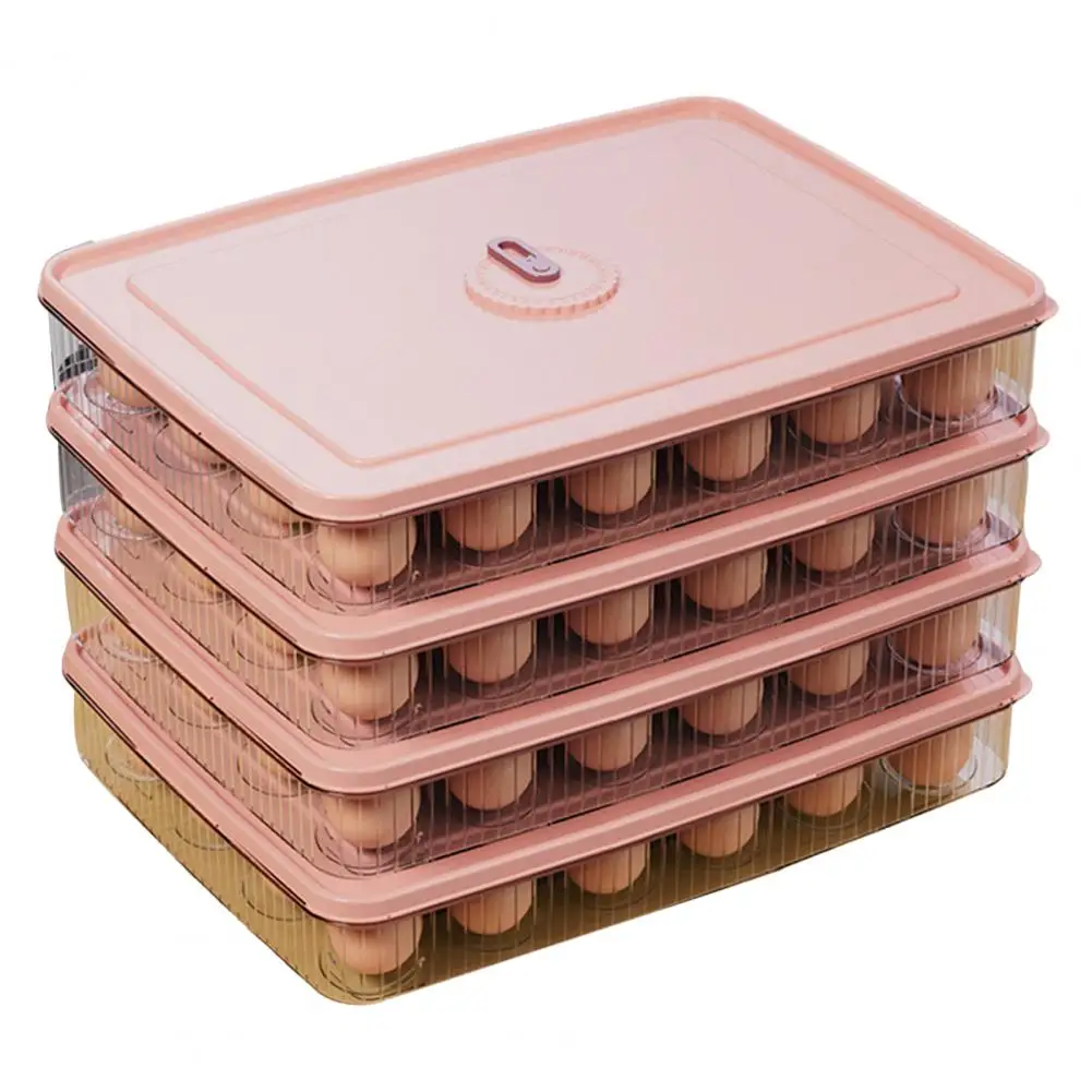 

Family-sized Egg Storage Case Large-capacity Stackable Refrigerator Egg Storage Box with Lid Food Grade Bpa Free for Organizing