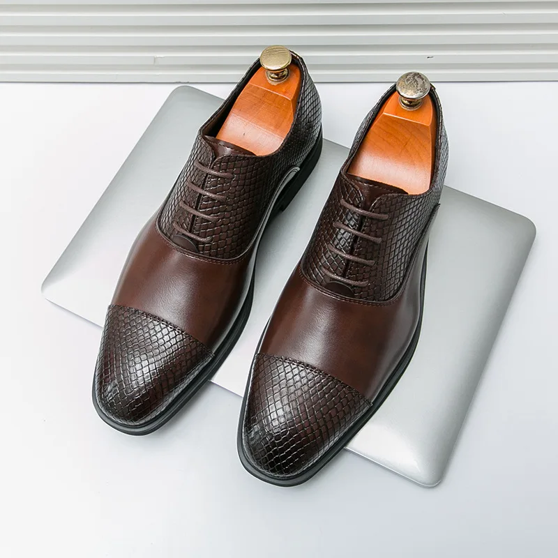 Classic Men's Pointed Toe Leather Shoes Banquet Wedding Shoes Men's Business Career Casual Shoes Gentleman Men's Formal Shoes