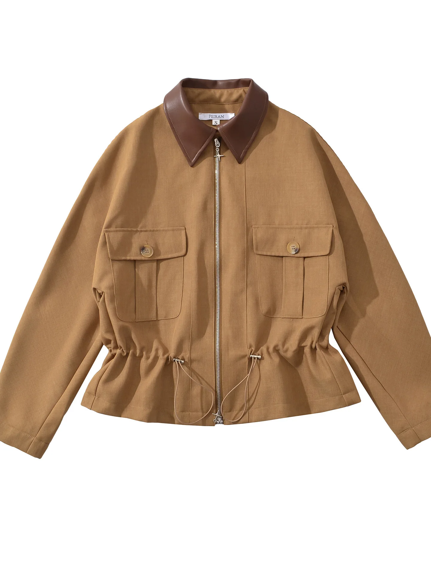 Dave&di Foreign Trade Lapel, Pocket Decoration, Waist Cinching Jacket, Jacket, Shorts Set New Two Piece Set Women's Suit