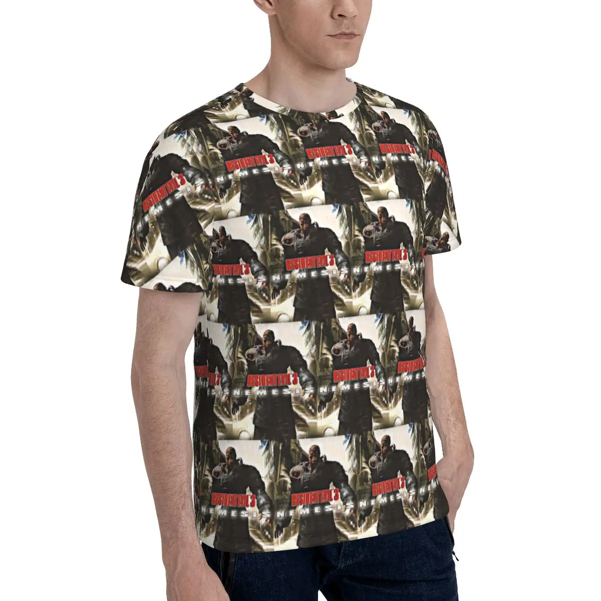 Resident Evils 3 Nemesis V1 T-Shirt for Men Cotton T Shirts Men's Short Sleeve Round Neck Summer Clothes Tops