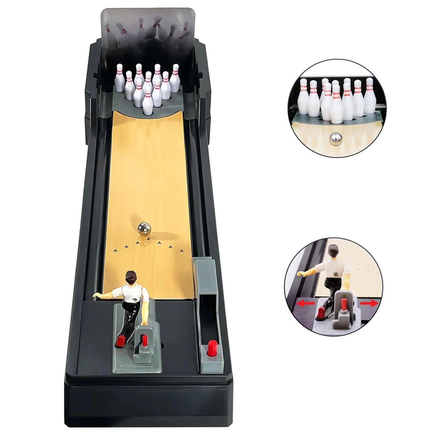 

New Tabletop Bowling Game Set Mini Sports Board Game with 12 Pins, 2 Bowling Balls and Bowling Alley Family Game for Adult Kids