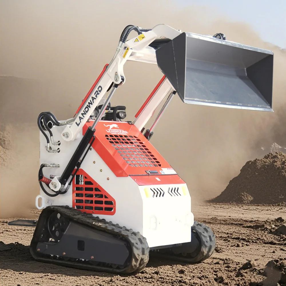 EURO 5 EPA 미니 스키드 스티어 로더 Landward 제조업체 크롤러 소형 스키드 로더 500KG 1 톤 디젤 미니 휠 로더 사용자 정의