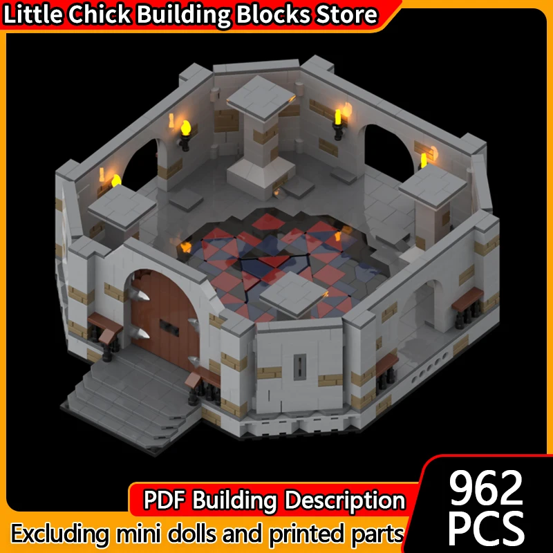 

Medieval Castle Model MOC Building Bricks The Entrance Hall Modular Technology Children Holiday Gifts Assemble Toys Suit