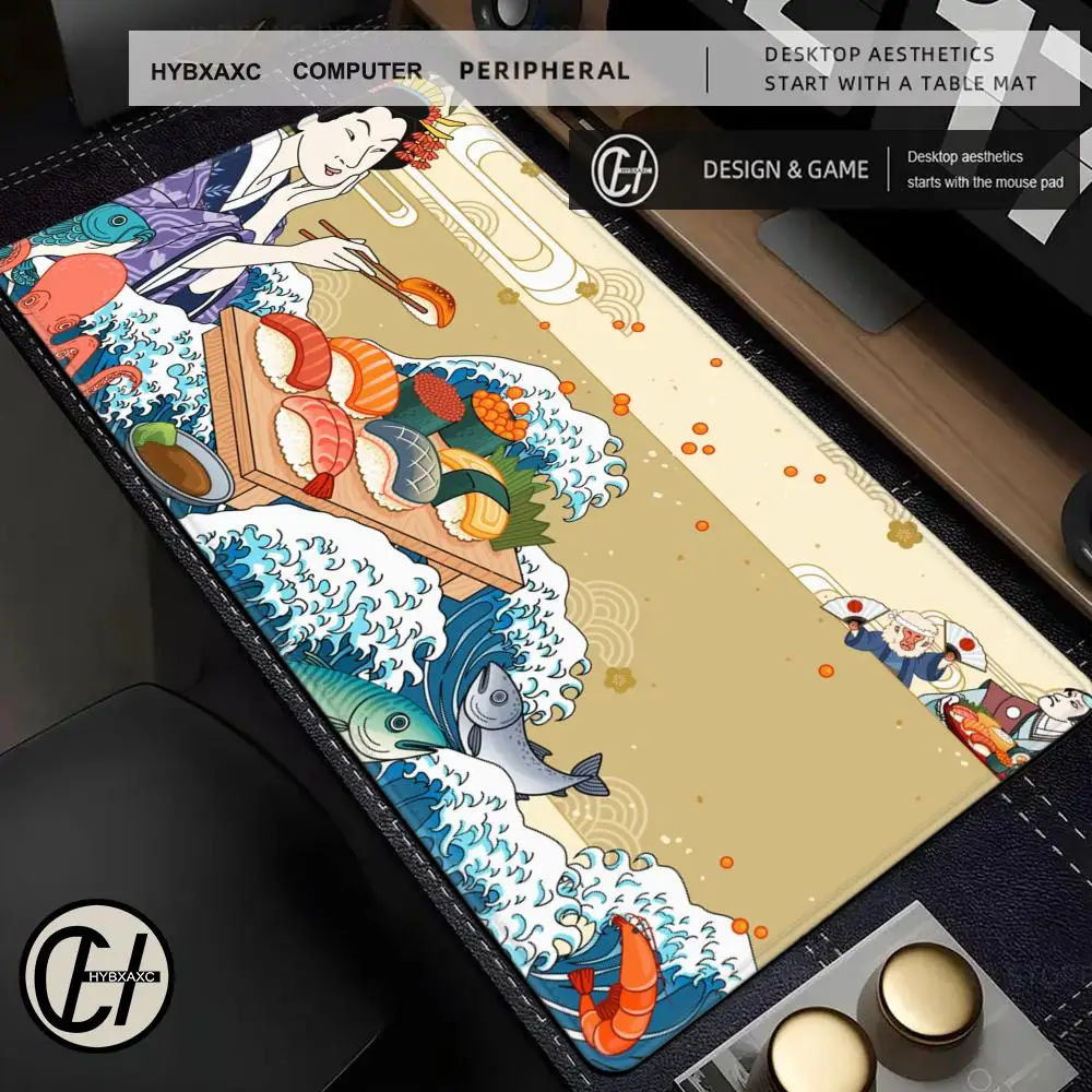 

Sushi Mouse Pad Cute HD Desk Pad Extended Gaming Keyboard Mats Large 90x40cm XXL Gamer Mousepad