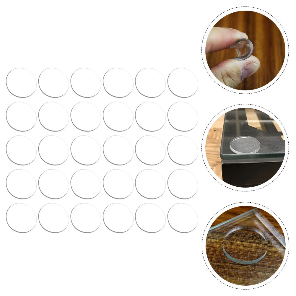 12 Pcs Furniture Tempered Glass Desk Pad Table Protector Anti Spacer Washers Spacers Bumper Clear for Damper