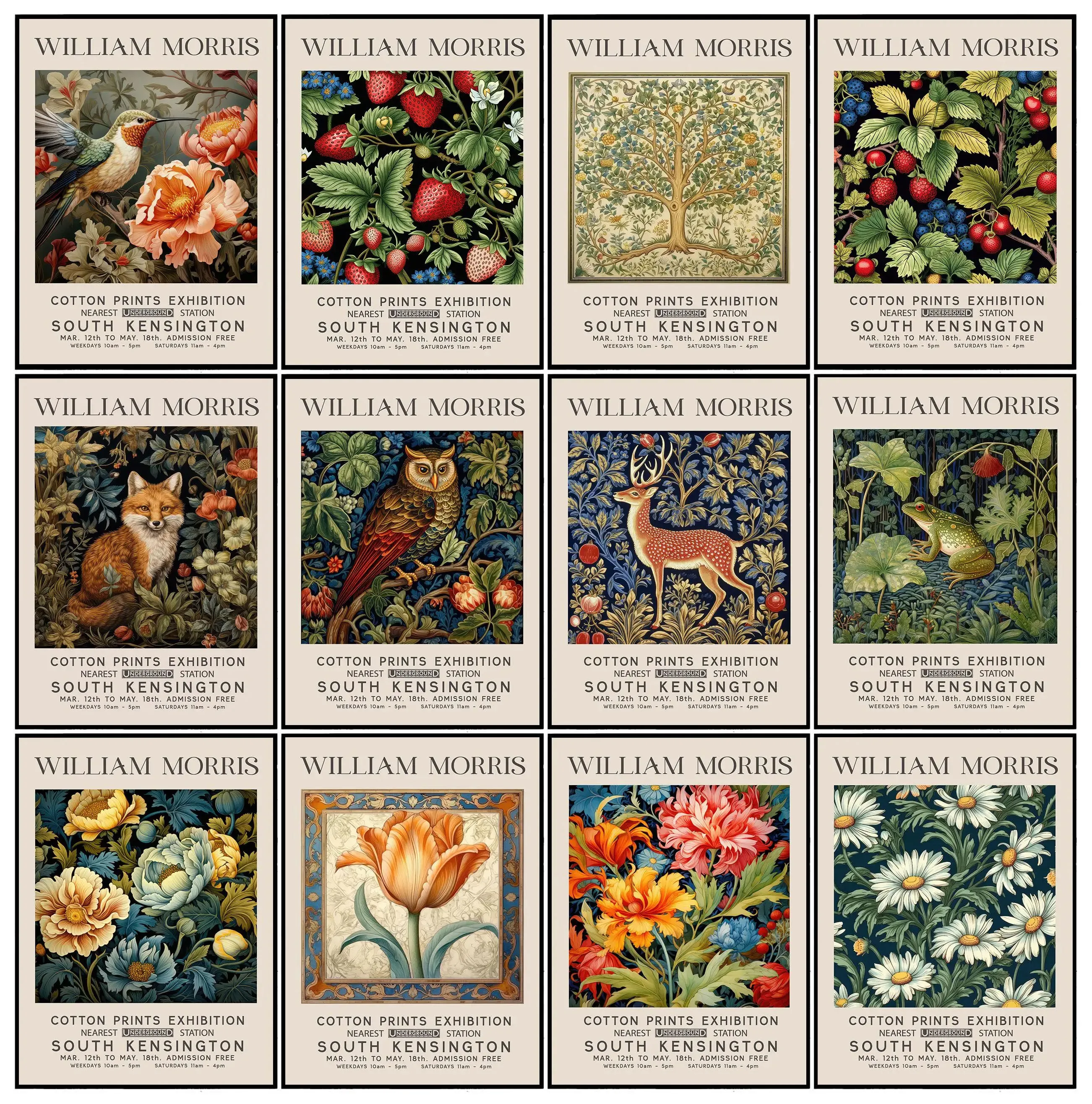 Art Craft William Morris - Классический Уильям Моррис Сова Зимородок Цветочное