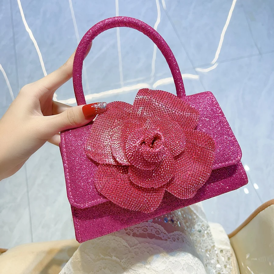 

Вечерняя сумка с розами и стразами, маленький кошелек для невесты, вечерние сумочки, свадебный кошелек, женские клатчи с цветочной цепочкой, маленькие квадратные сумки