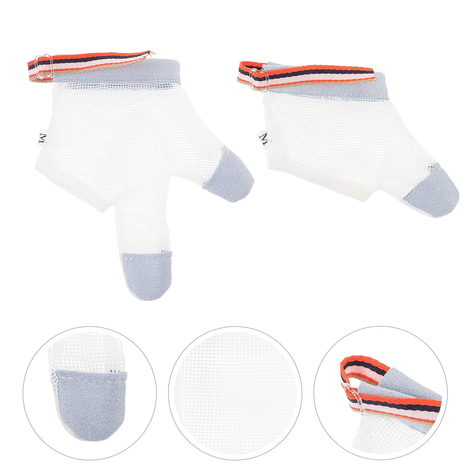 2 قطعة الطفل مكافحة الأكل قفازات اليد وقف الإبهام مص إصبع قفازات واقية تنفس التجفيف السريع قابل للتعديل الكفة الرضع