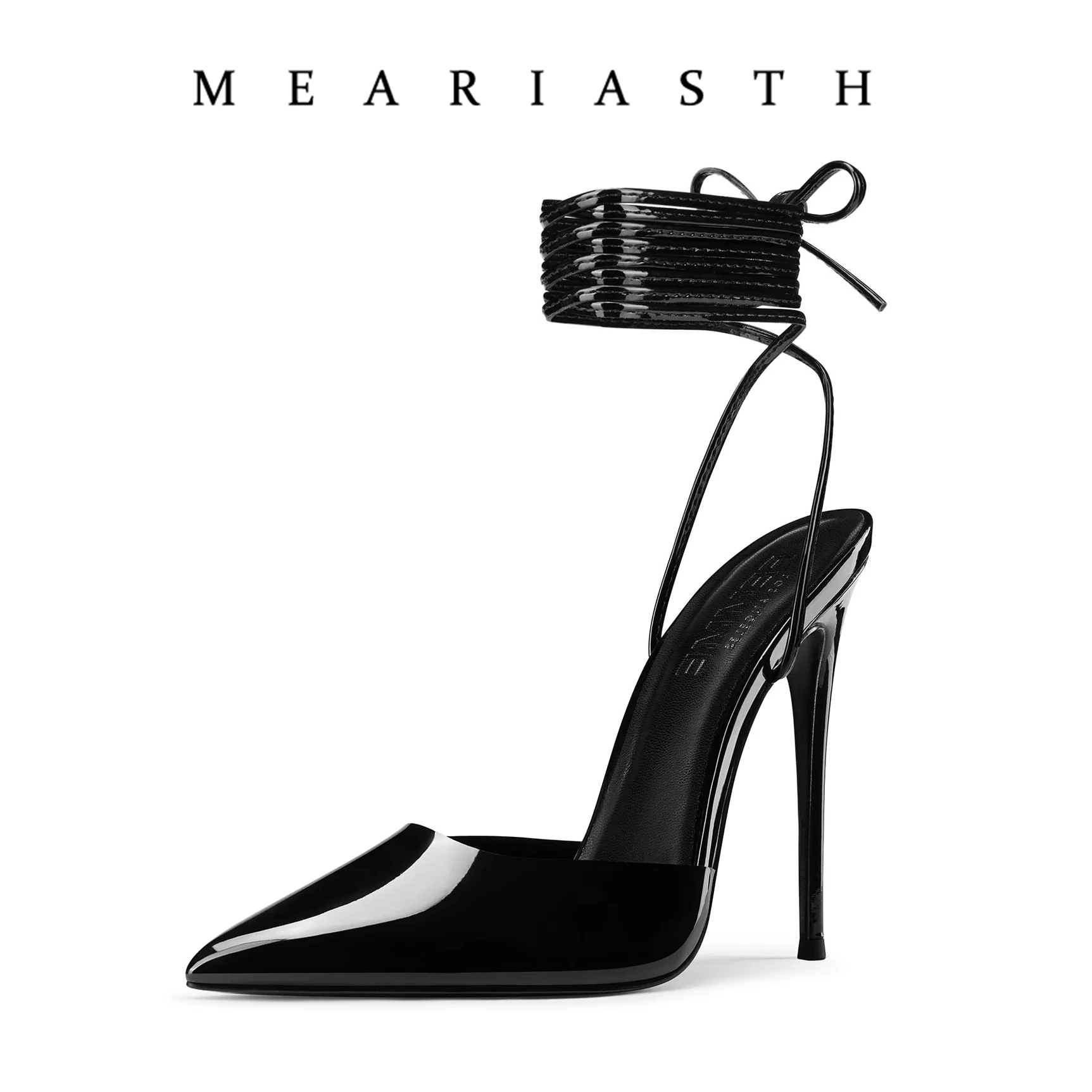 

2026 pointed Toe Transparency Patent Leather Women Pumps Cross Straps Slingback Pumps Luxury Designer Shoes Mules Heeled Sandals