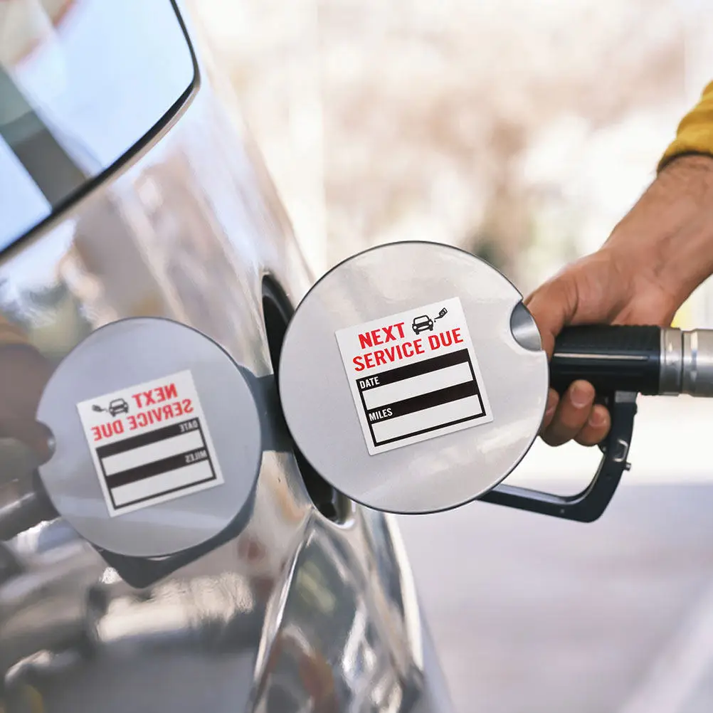 

4 Rolls Car Oil Changing Sticker Kit Wear-Resistant Easy Peel Off Service Reminder Label for Vehicle Maintenance Schedule