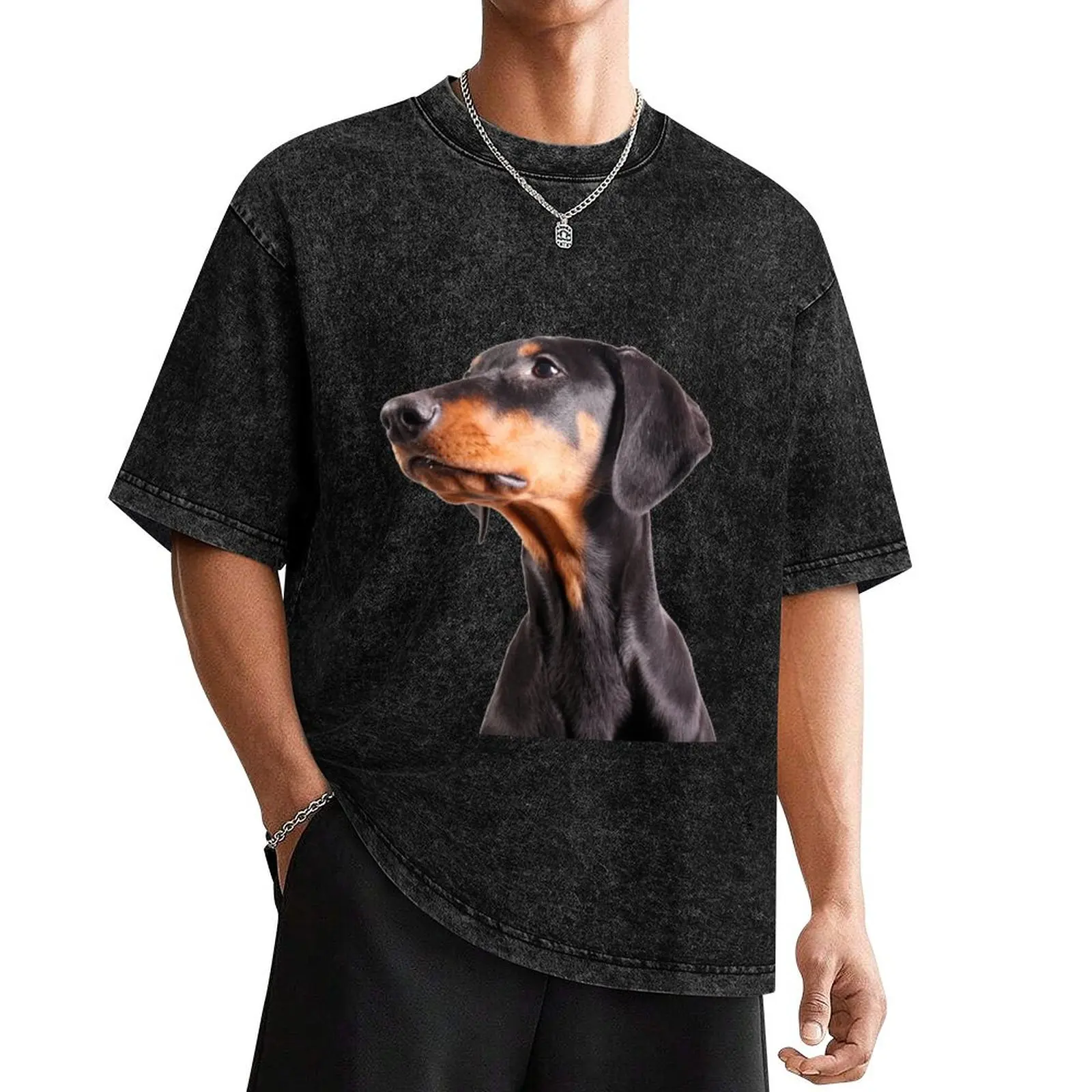 doberman pinscher T-Shirt oversized t shirt vintage anime shirt new edition essential t shirt mens t shirts