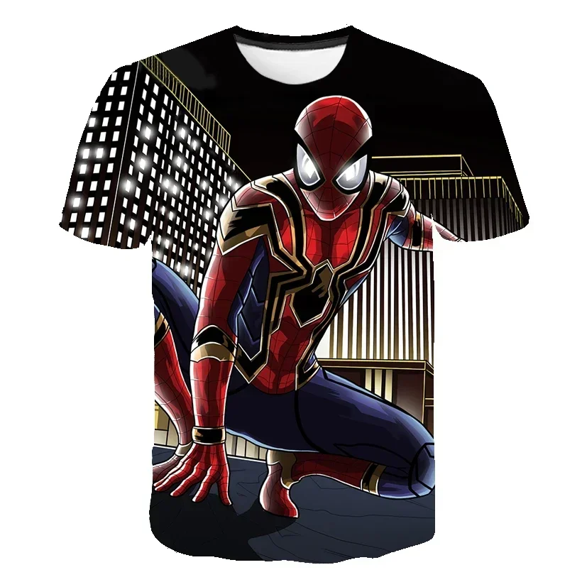 Camiseta animada con estampado 3D de la serie Spider-Man de superhéroe de verano para niños y niñas de secado rápido transpirable ca