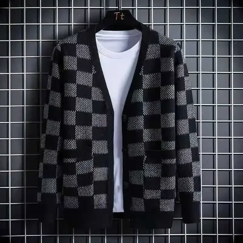 

LIBIELIY New Men's Single-breasted Trendy And Versatile Knitted Cardigan For Spring And Autumn In Japanese And Korean Styles.