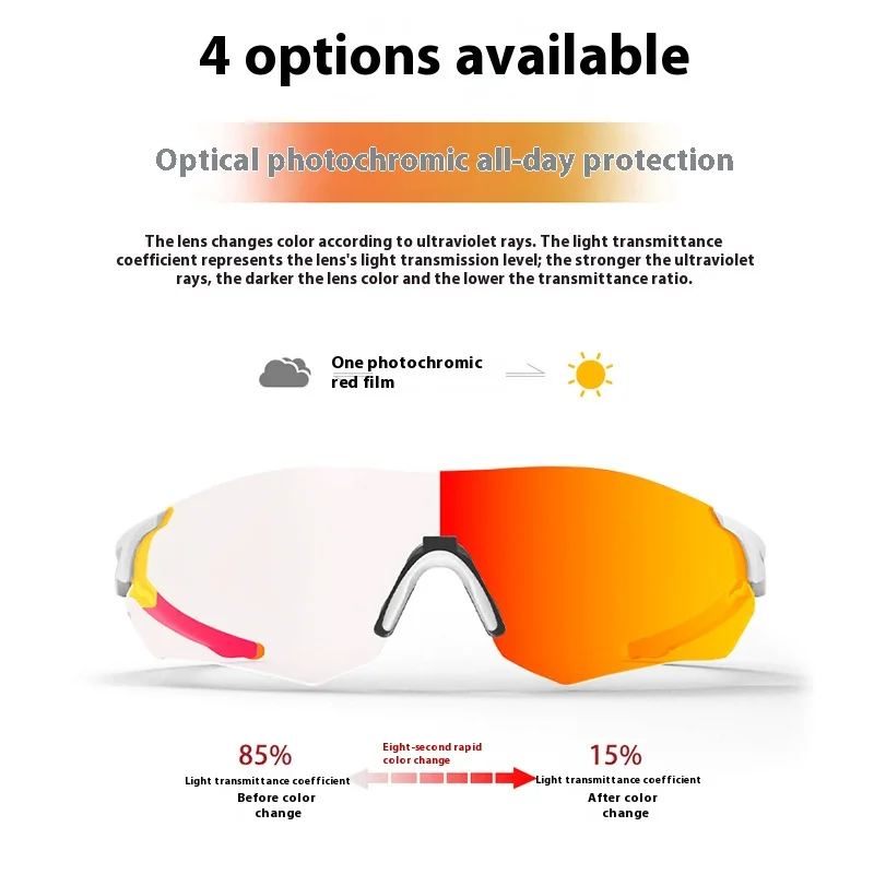 

Multi-Sport Photochromic Eyewear Windproof UV400 Sunglasses for Running Cycling - Unisex Protective Goggles