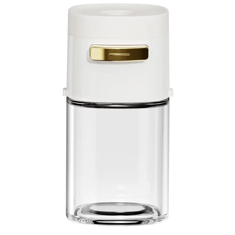 A71Z 180ml Glass Salt Shaker with Press-Type Control, Sealed Seasoning Jar for Kitchen Use, Easy to Clean A