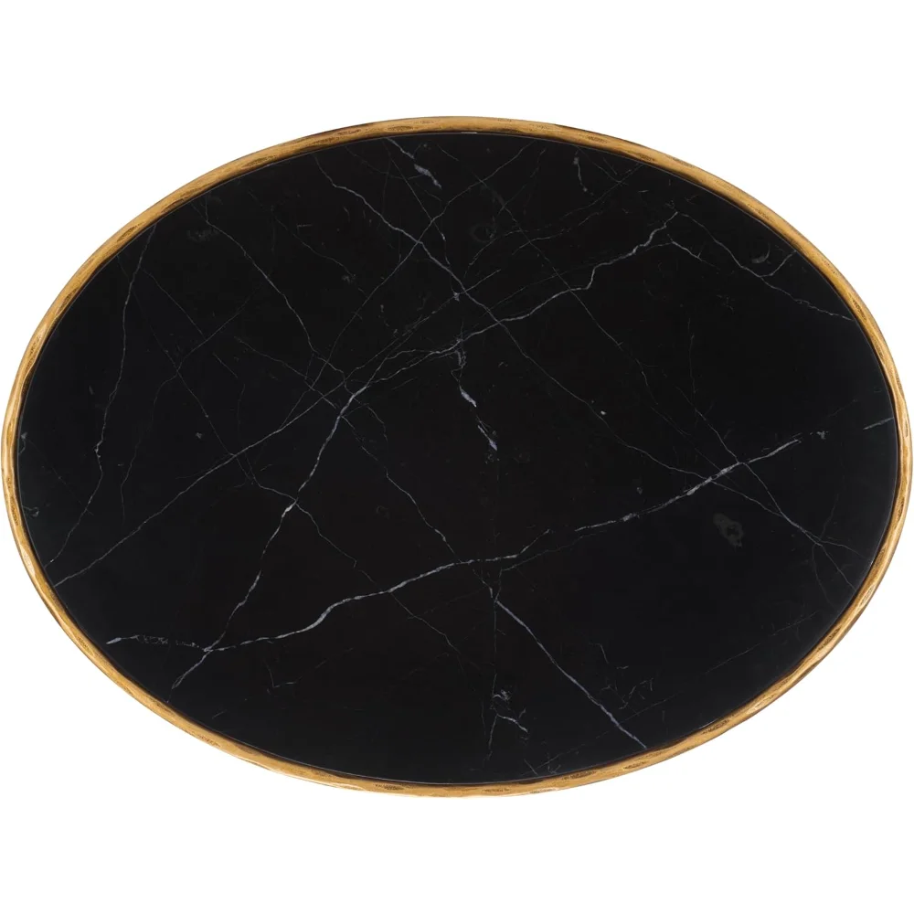 SAFAVIEH Couture Collection Jessa Brass Base & Black Marble Top Oval Coffee Table, Fully Assembled