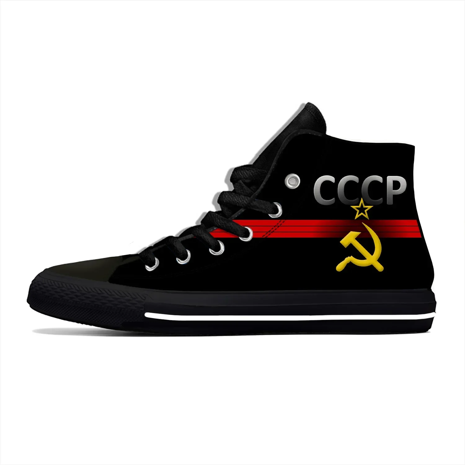 

Hot Summer USSR CCCP 3D Print Novelty Design Fashion Lightweight High Top Canvas Shoes Men Women Casual Breathable Sneakers