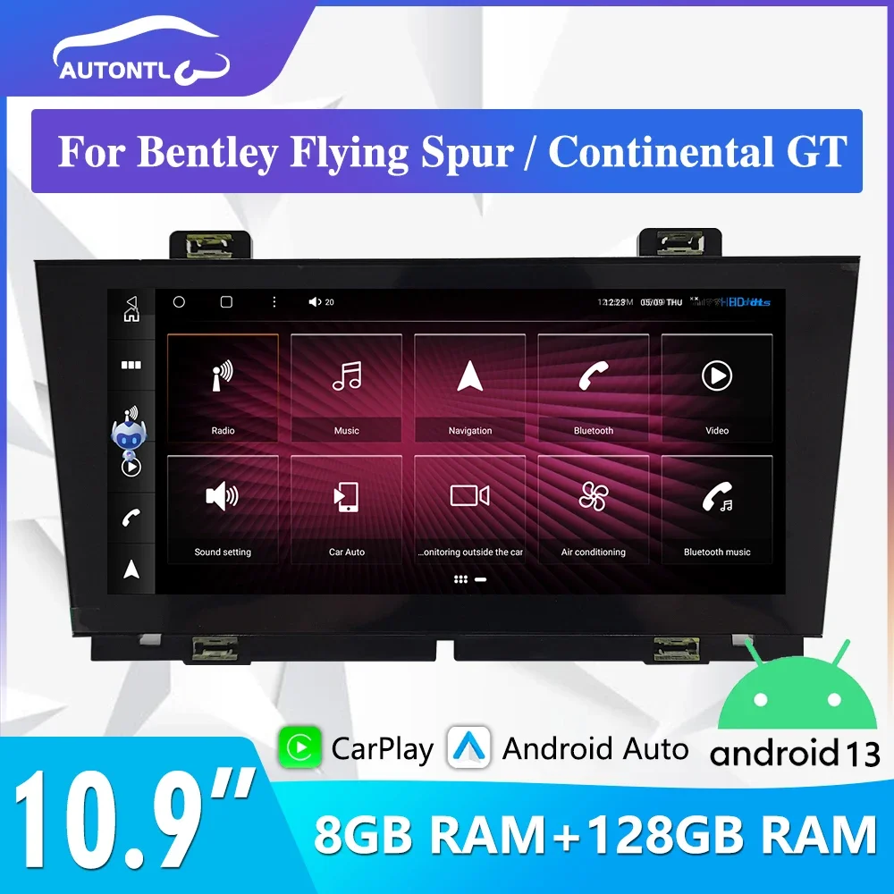 New 2024 Style Android 13 Car Radio Screen For Bentley Flying Spur Continental GT 2005-2011 GPS Navi Recorder Multimedia Unit