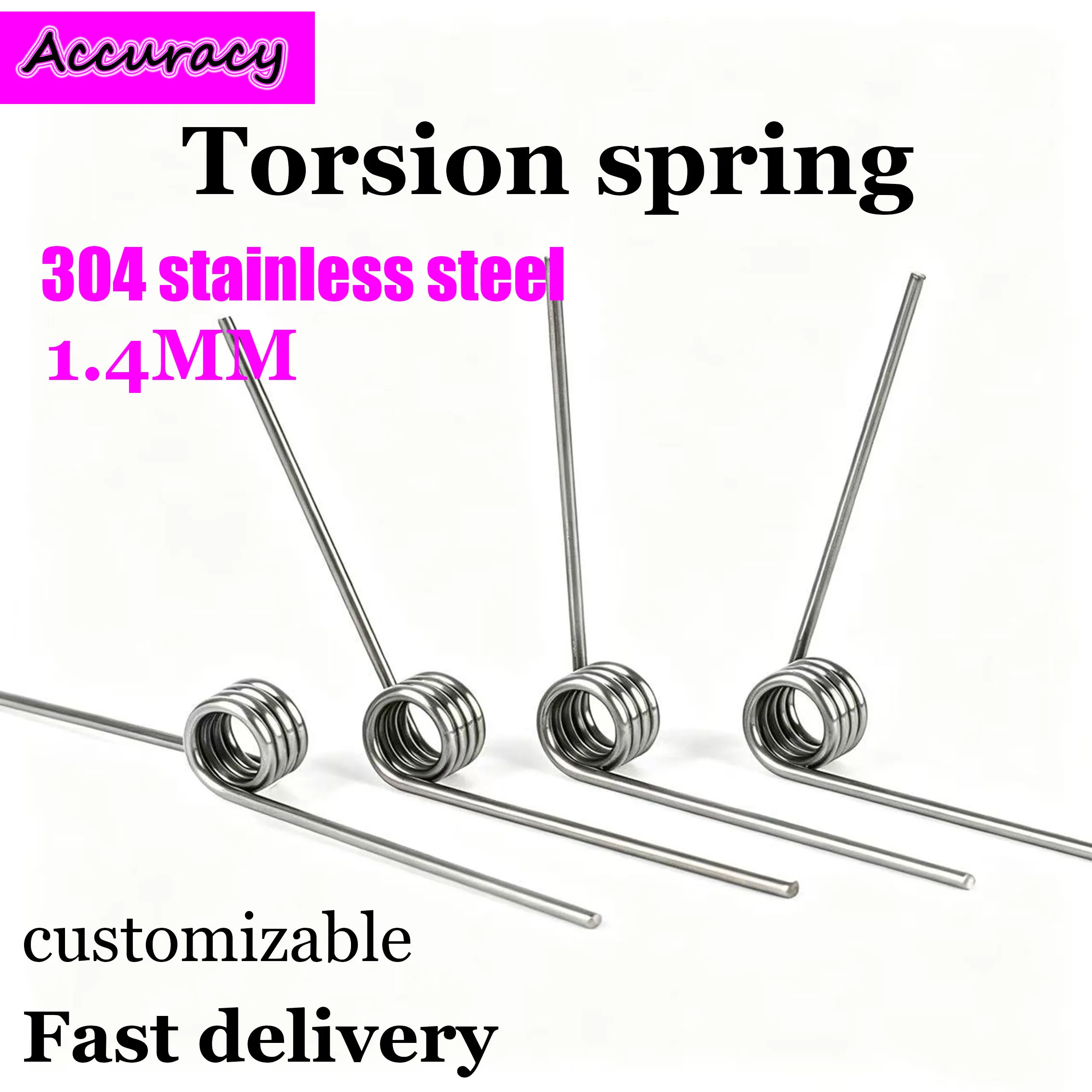 304 stainless steel diameter 1.4mm V-shaped spiral torsion spring angle 60 90 120 180 degrees torsion spring 5 pieces