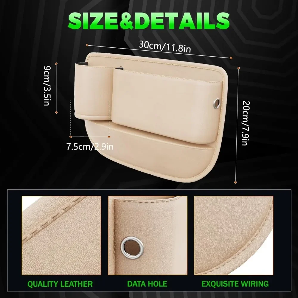 car seat gap filler,car leather cup holder gap bag,universal seat gap organizer, adjustable car seat storage box, for phones gla