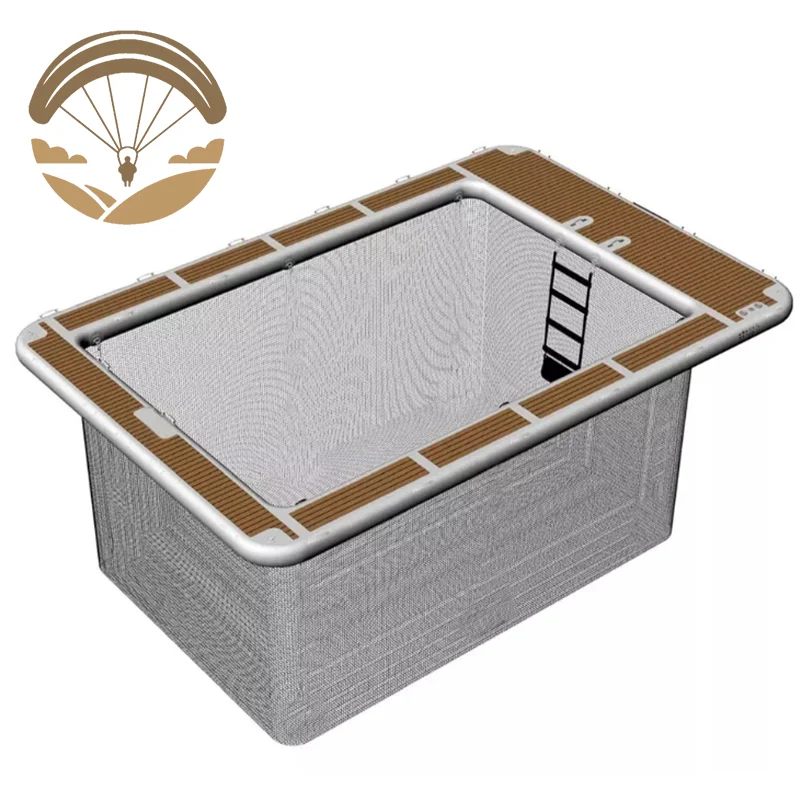 Yacht Boat gonfiabile galleggiante Ocean Sea piscina oceanica con sedie a rete piscina per Yacht Sea Pool Slide Dock Platform