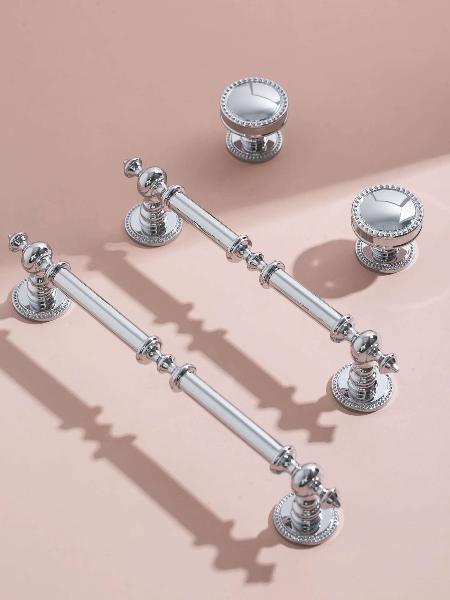 

Silver Solid Brass Long Pulls Handles for Furniture Cabinet Wardrobe Door Kitchen Drawer Cabinet - Home Decor Hardware