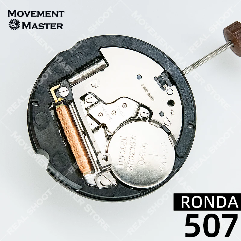 Neues echtes ronda 507 quarz werk automatisches werk 3 zeiger uhr zubehör datum bei 3 mouvement kalenders cheibe weiß