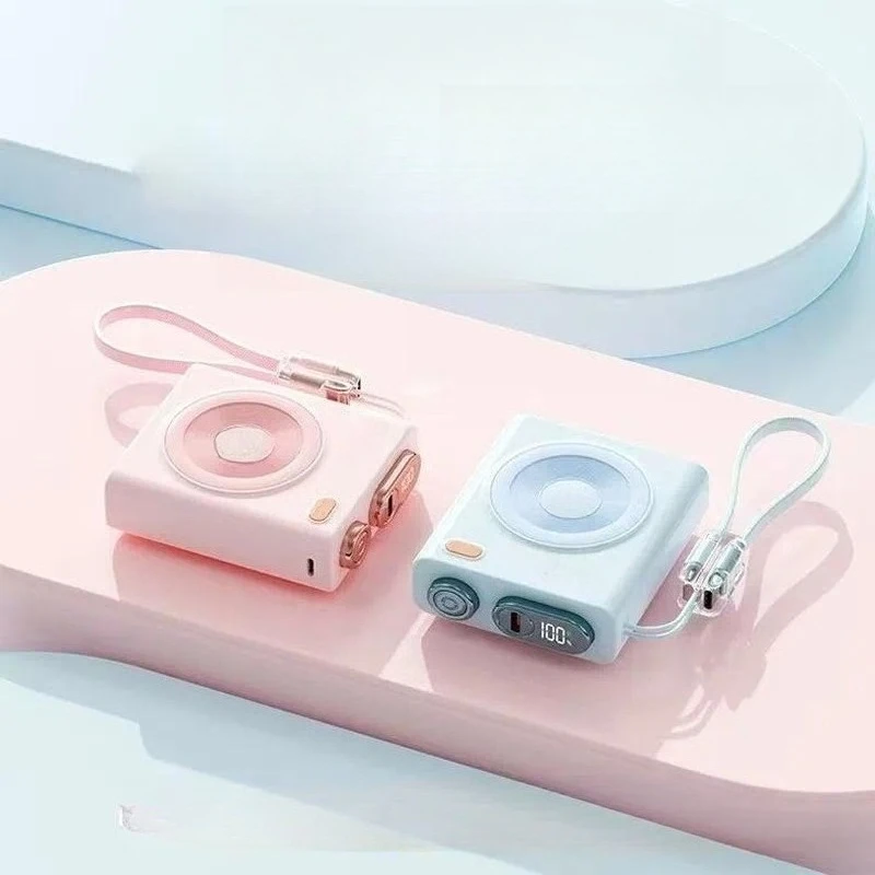 22.5W Fast Charging Mini Power Bank with Built in Cable Portable Charger for Mobile Phone First Line Three