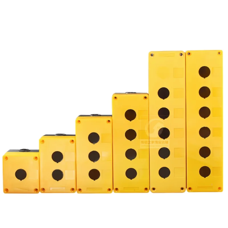 Switch Control Box Waterproof Button Box123456 Hole Position Industry Switch Indicator Light Plastic Emergency Stop Case 22mm