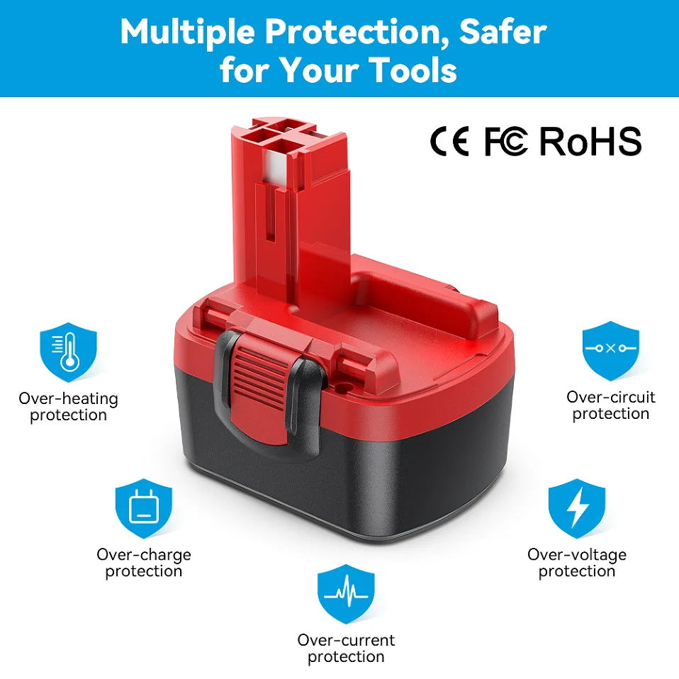 Batterie de rechange Ni-laissée pour perceuse Bosch, 14.4V, 3000mAh, BAT038, BAT040, BAT140, PSR 14.4VE-2, GSR 14.4V, GDS 35614, BAT041