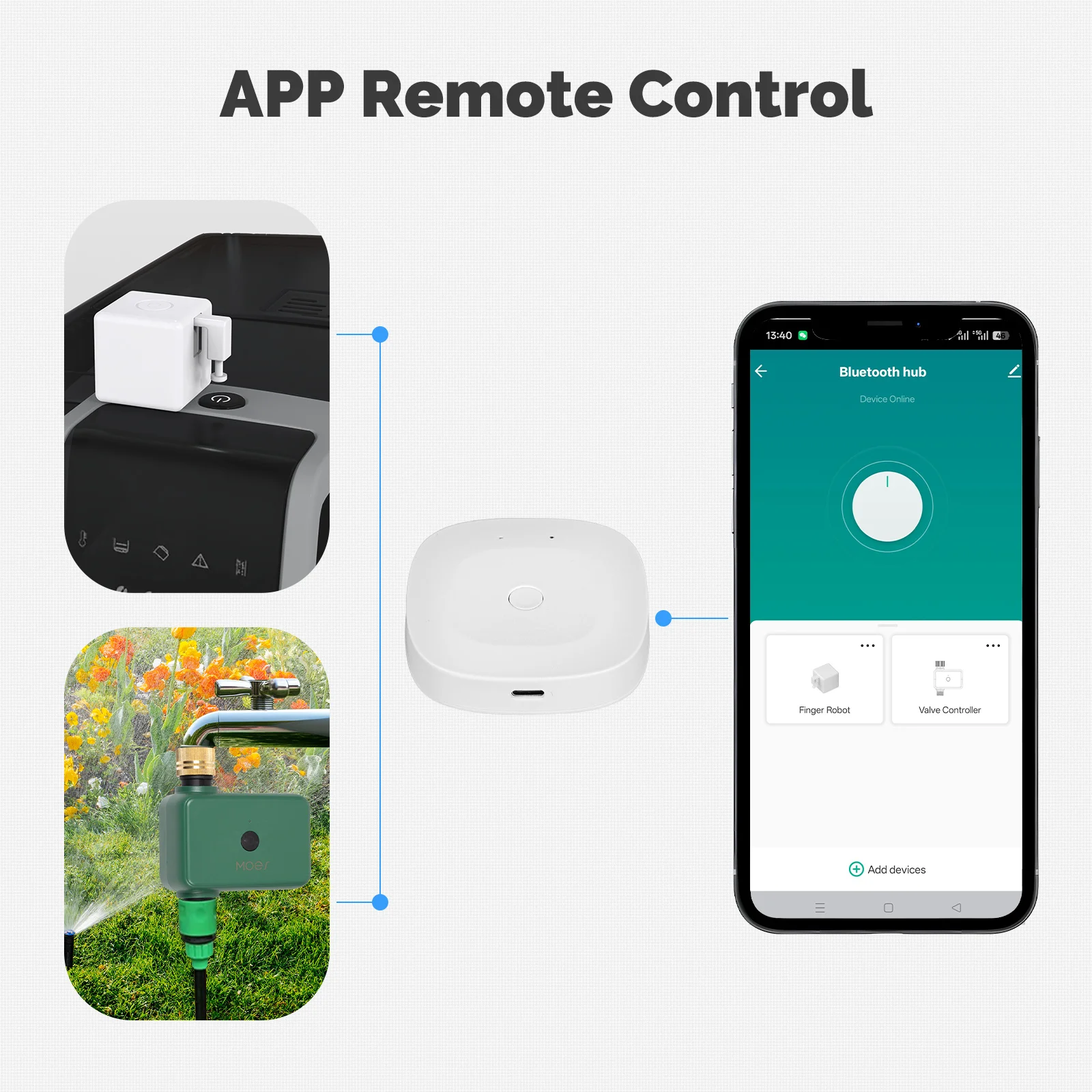 MOES Tuya Bluetooth Gateway Hub Type-C Port Power Supply Bridge أتمتة المنزل الذكي شبكة لاسلكية تدعم Alexa Google Home