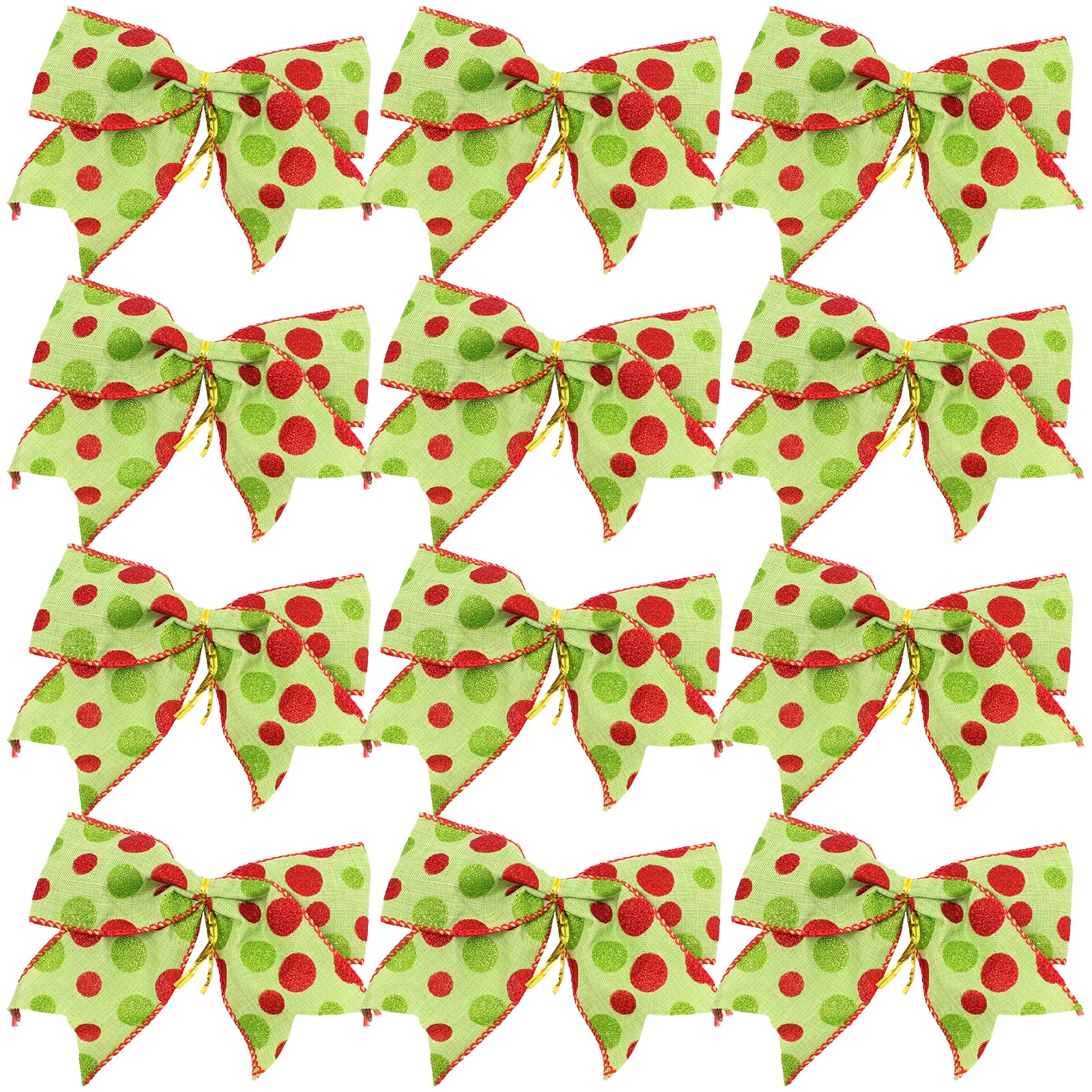 

12Pcs Christmas Bow Decorations Soft Xmas Tree Garland Hanging Gift Wrapping Party Ornament Christmas Bow Decorations