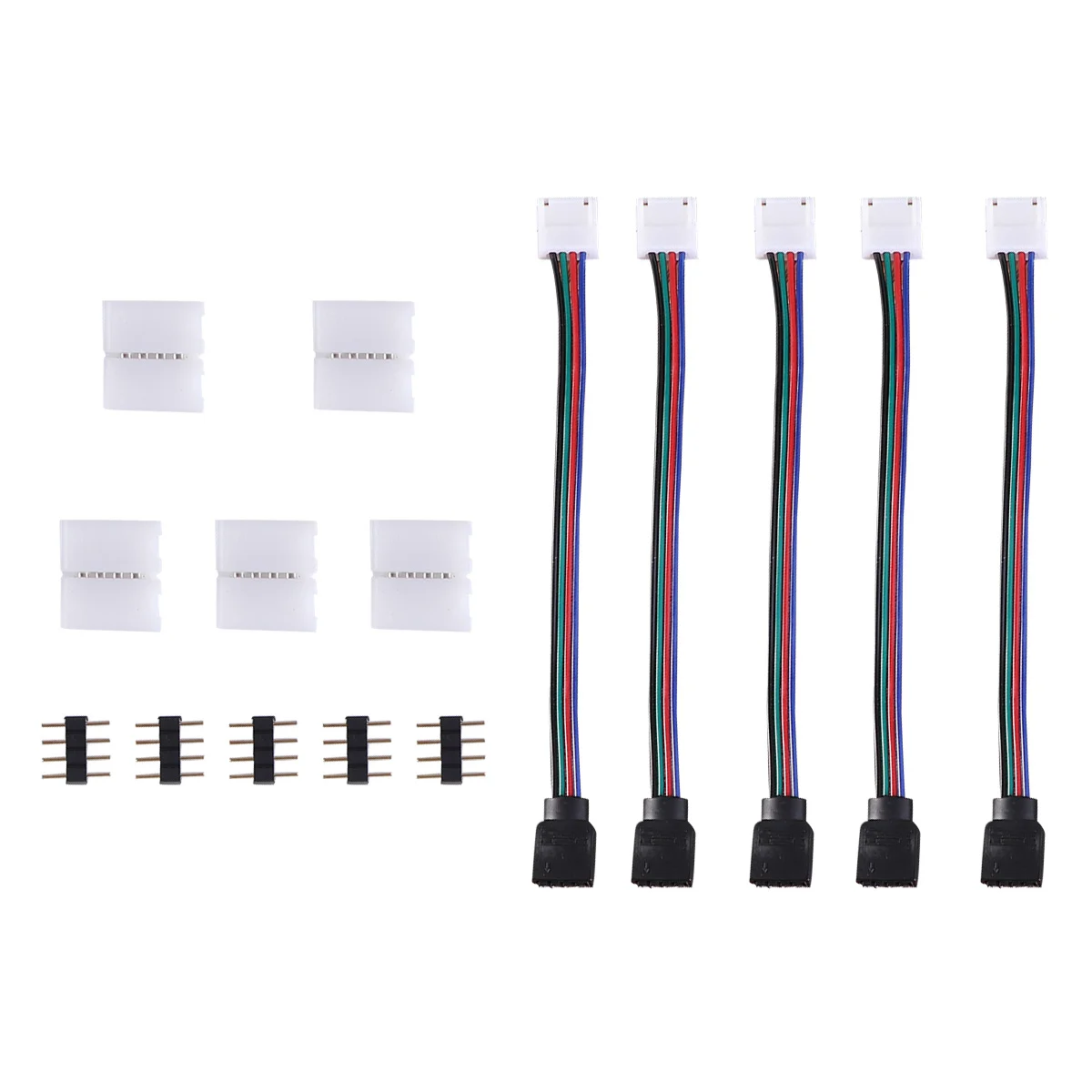 Extendable LED Strip Connector Light RGB Cable Convenient Angle-free Power Adaptor