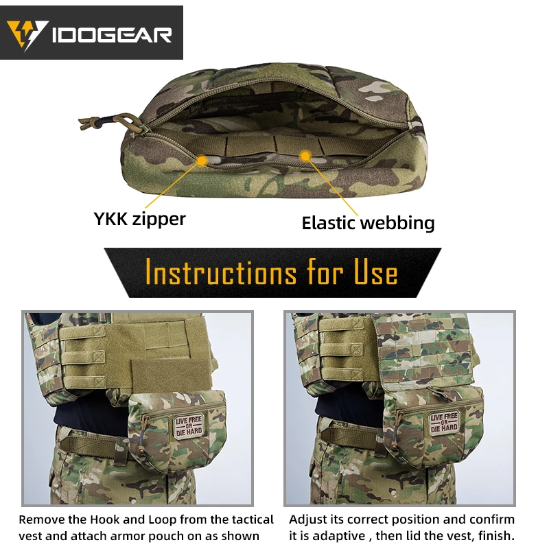 IDOGEAR Tactical Armor Carrier Drop Pouch AVS JPC CPC Pouch Waist Bag EDC Combat  Tactical Waist Pouch  3520