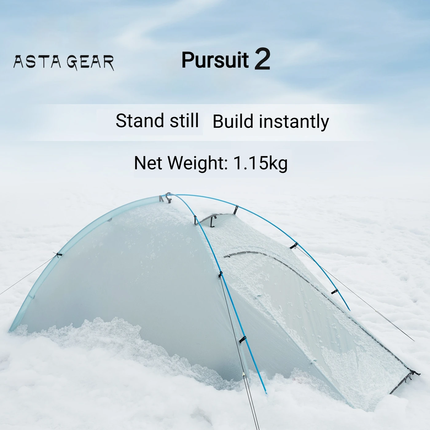 Astagear Pursuit 2 2-Person Lightweight Silicone-Coated Fast Setup Outdoor Camping Tent, Windproof & Waterproof for Hiking & Mou