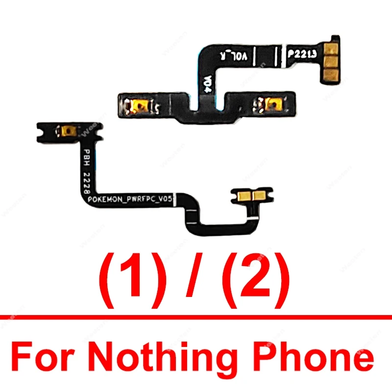 

For NothingPhone One Two 1 2 A063 A065 Power Volume Button Flex Cable On OFF Power Volume Side Keys Flex Cable Parts