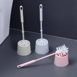 Toilet Cleaning Toilet Brush With Base Set Household Long Handled Toilet Brush Plastic Round Head Non Dead Corner Toilet Brush