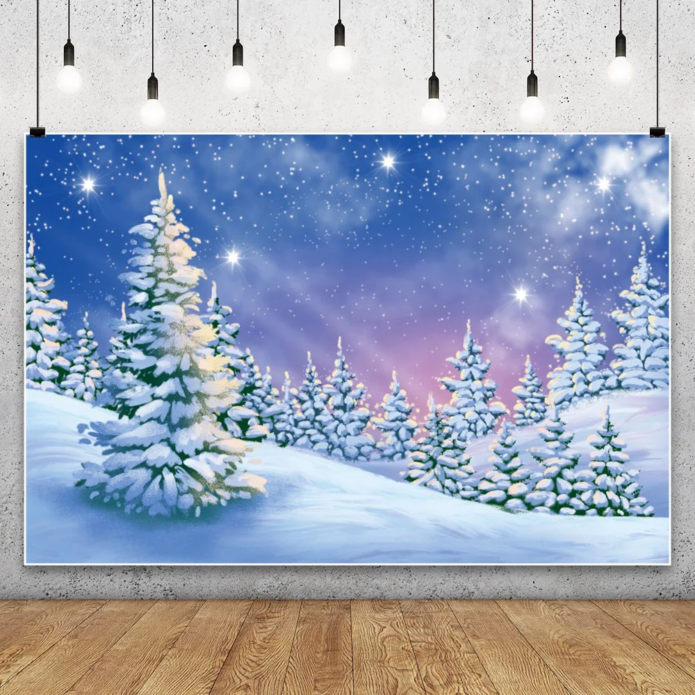 Yeele Winter Forest Background Snowy Mountain Covered Nature Scenery Christmas Pine Tree Photography Backdrop Photo Studio Props