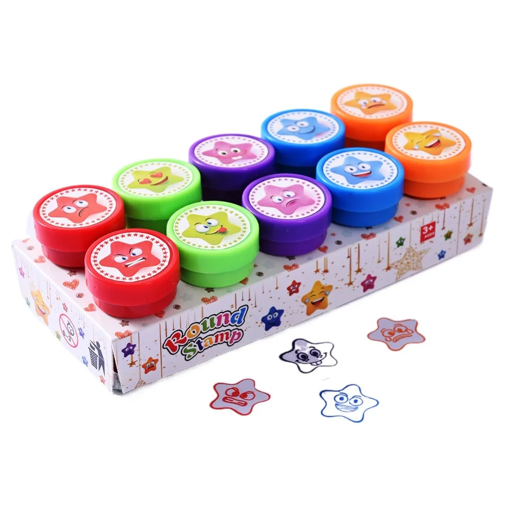 10/12/26Pcs Cartoon Animal Stamps Christmas Self-ink Children's Self-stamp Set 26 Letters Comments Teacher Stamps