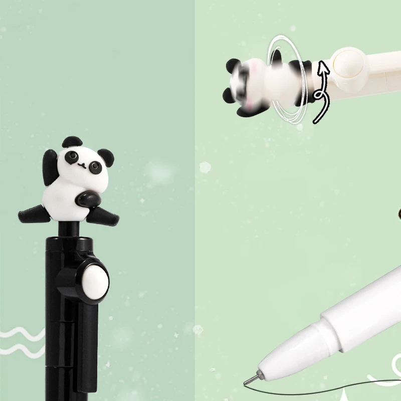 Kawaii Panda Ballpoint Pen Creative Rotatable Gel Pens Cute Writing Tools School Office Supplies Student Stationery Gifts